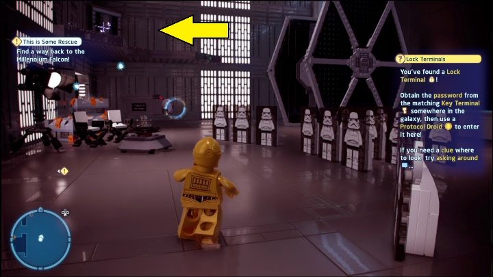 Auf der anderen Seite des Raums befindet sich ein weiteres Sammlerstück – LEGO Skywalker Saga: A New Hope – Liste der Sammlerstücke und Belohnungen – Minikits – LEGO Skywalker Saga Guide