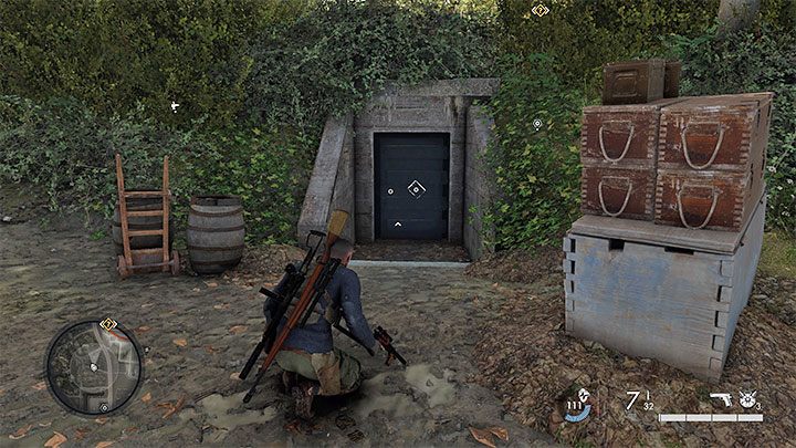 Die Verwendung der alten Tunnel ist die beste Methode, um das Schloss zu infiltrieren, i - Sniper Elite 5: Mission 2 (besetztes Wohnhaus) Karte und Beschreibung des Ortes - Mission 2 - besetztes Wohnhaus - Sniper Elite 5 Guide, Walkthrough