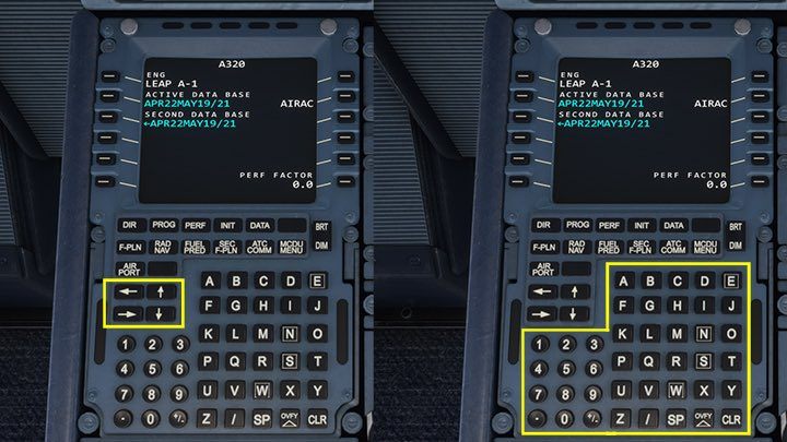 Sometimes one screen has several subpages or can be scrolled up and down using the arrows on the left side of the keyboard - Microsoft Flight Simulator: How to program MCDU on-board computer? - Passenger aircraft - Microsoft Flight Simulator 2020 Guide
