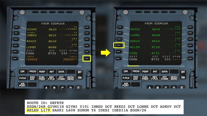 The point from the list of many with the same name should also be confirmed with an INSERT - Microsoft Flight Simulator: How to program MCDU on-board computer? - Passenger aircraft - Microsoft Flight Simulator 2020 Guide
