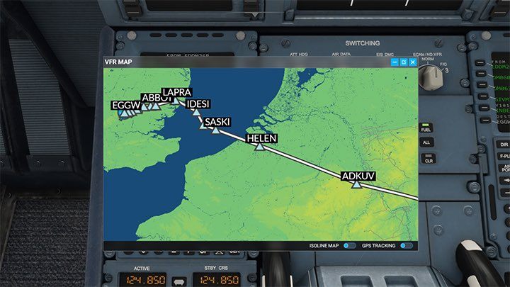 After pressing V key and calling up the map, you can see that the flight plan was correctly entered and leads from Munich to Luton airport - Microsoft Flight Simulator: How to program MCDU on-board computer? - Passenger aircraft - Microsoft Flight Simulator 2020 Guide
