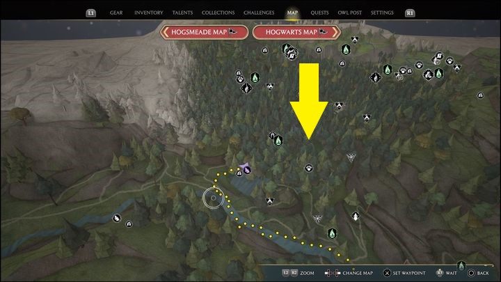 Interaktive Karte: Merlin-Prozess – Verbotener Wald Nr. 3 – Hogwarts-Vermächtnis: Verbotener Wald – alle Merlin-Prozesse – Merlins-Prozesse – Leitfaden zum Hogwarts-Vermächtnis