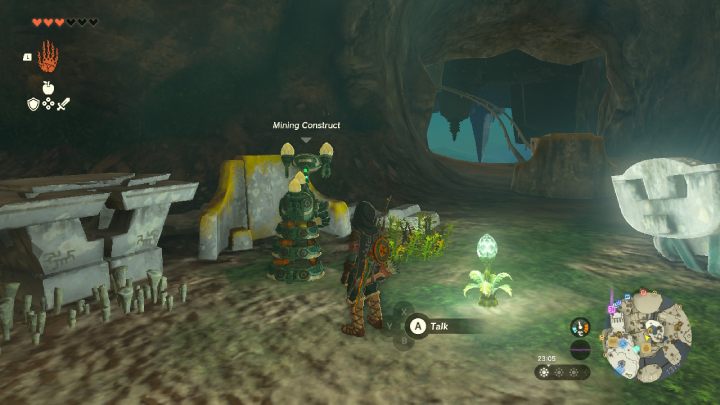 Sprechen Sie am Ende der Höhle mit dem Roboter, der am Ausgang steht – Zelda Tears of the Kingdom: Alle Schreine auf Great Sky Island – Himmel – Zelda Tears of the Kingdom Guide