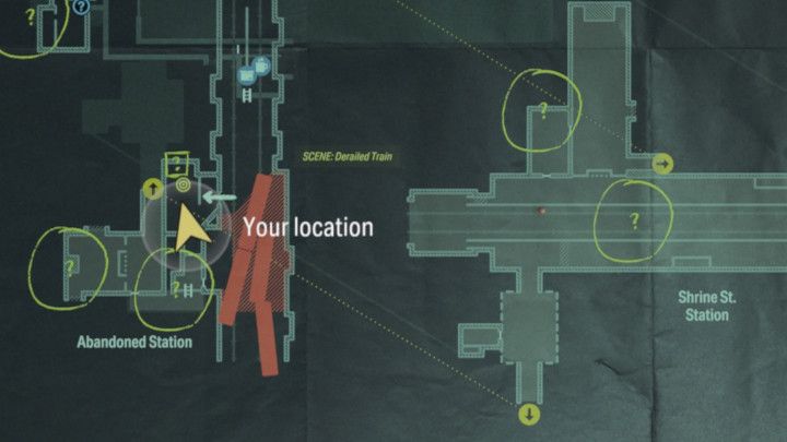 Dieses Echo befindet sich im Raumlicht in Rot in der Nähe des Tunnels mit dem verbrannten Zug – Alan Wake 2: All Echoes – Alan – Initiation – Alan Wake – Alan Wake 2 Guide