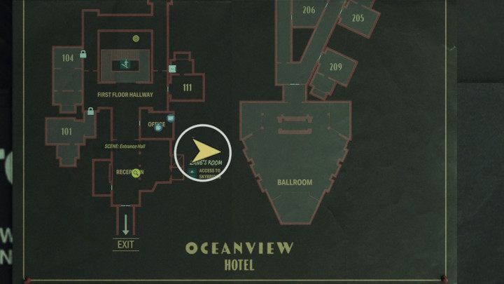 Nachdem Sie das Oceanview Hotel erreicht und Zane getroffen haben, weiter entfernt im Korridor vor Zimmer 665, erscheint ein Echo – Alan Wake 2: All Echoes – Alan – Initiation – Alan Wake – Alan Wake 2 Guide