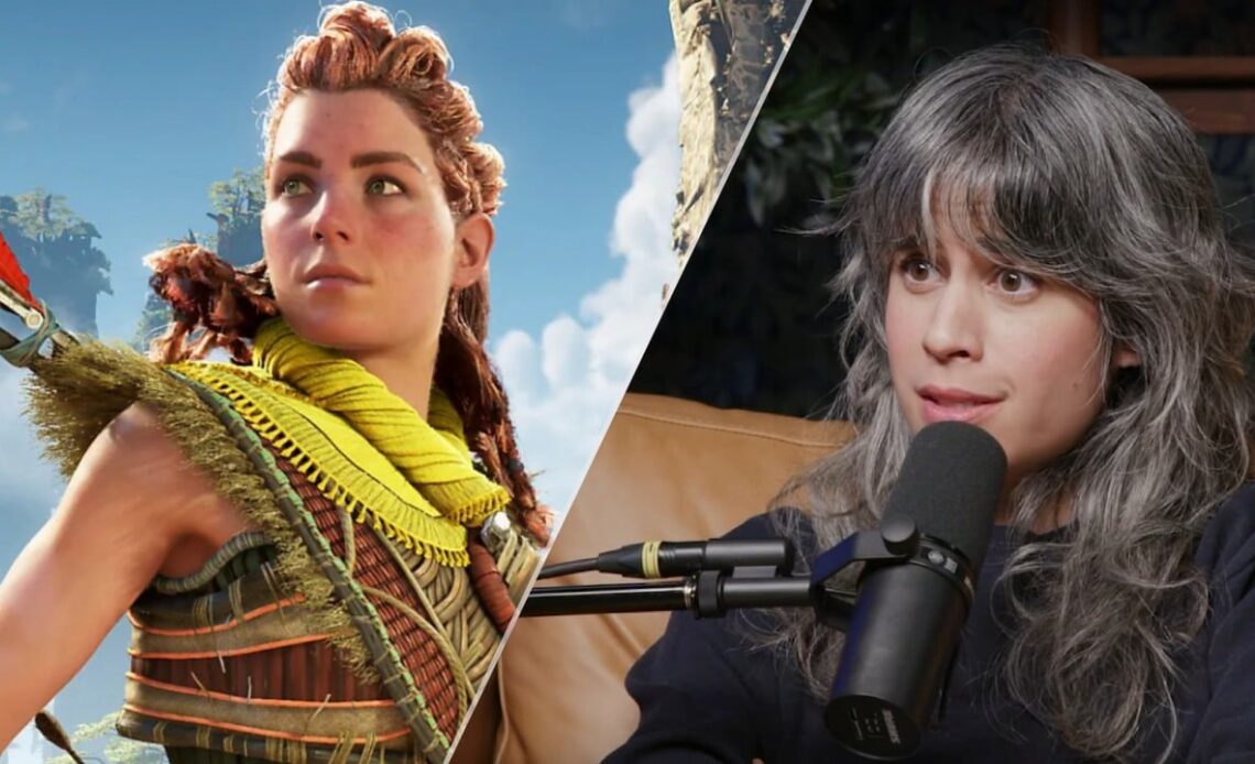“There was a whole fake gamer girl witch hunt” - Ashly Burch on misogyny in the gaming community and the rise of women leading games, image source: Horizon Forbidden West, Developer: Guerrilla; The Sackhoff Show on YouTube.