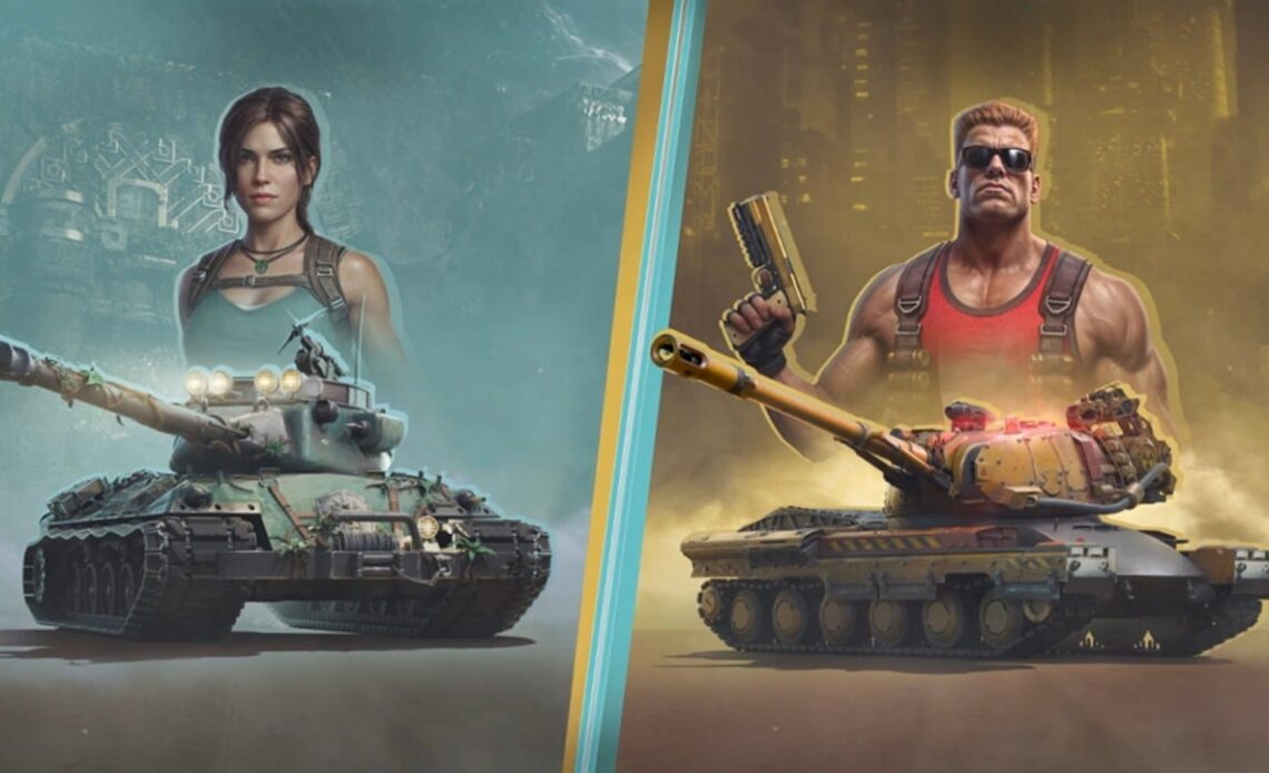 Lara Croft and Duke Nukem will star together in one game. Legendary protagonists will visit WoT for a short time, image source: Wargaming.