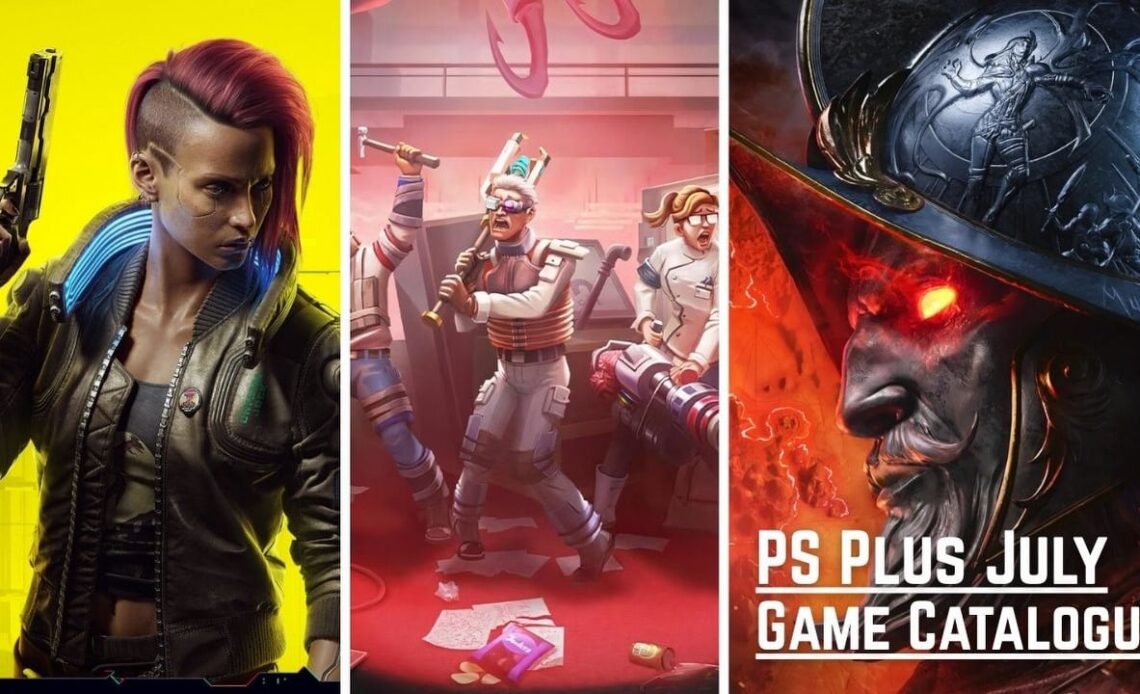 PS Plus Game Catalogue additions for July include a legendary singleplayer game and a popular co-op survival crafter, image source: Cyberpunk 2077, Abiotic Factor, New World: Aeternum.