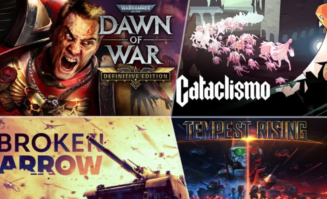 2025 is the strongest year for RTS in ages, but the big breakout hit hasn’t arrived yet, image source: Warhammer 40K: Dawn of War; Cataclismo; Broken Arrow; Tempest Rising.