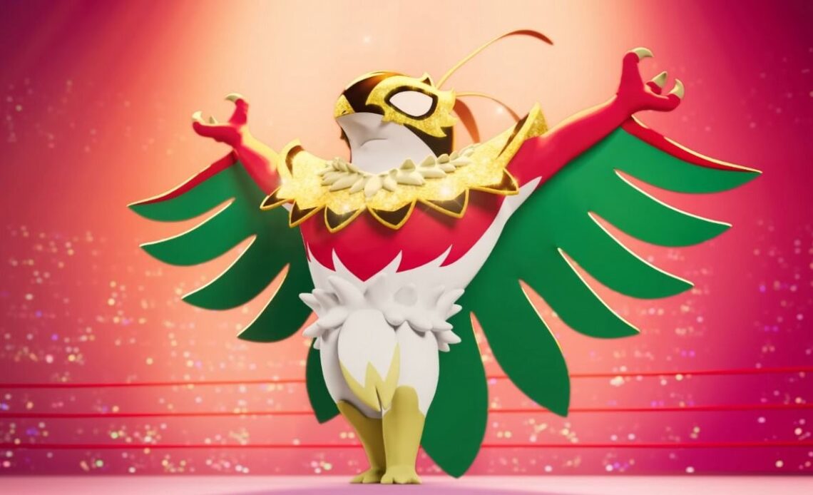 Pokémon Legends: Z-A fight night cinematic confirms Mega Hawlucha as the next new Mega Evolution, image source: Pokémon Legends: Z-A, Developer: Gamefreak.