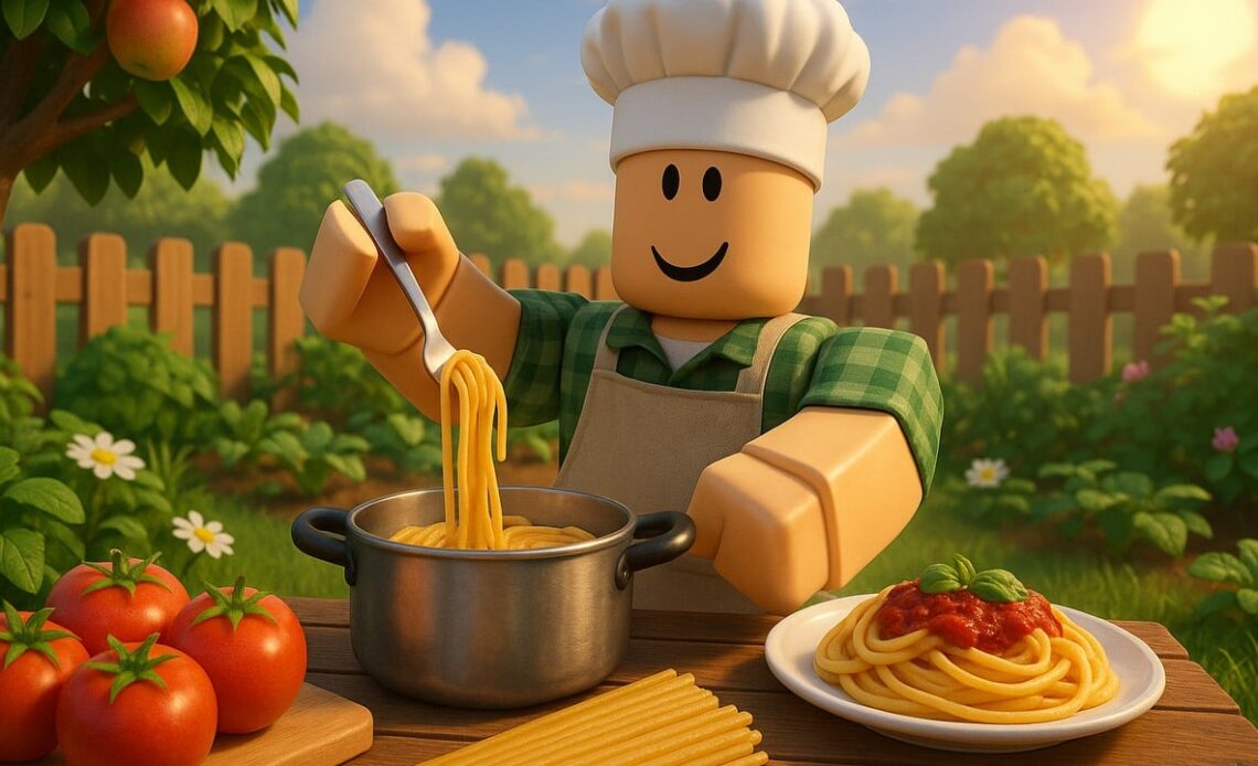 How to make spaghetti in Grow a Garden (GaG). Check out the recipe, including prismatic and transcendent versions, image source: Image by ChatGPT.