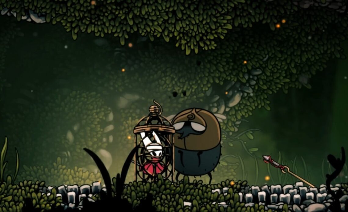 The Silksong naked mod that doesn’t exist, though for a moment, everyone thought it did. Hornet does lose her dress, but it’s just part of the game, image source: Hollow Knight: Silksong; Developer: Team Cherry.