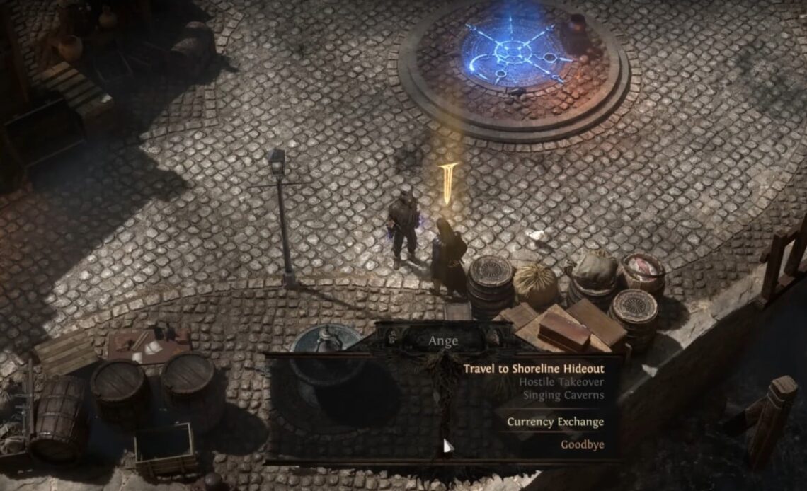 How to complete Hostile Takeover and unlock Shoreline Hideout in PoE 2, image source: Path of Exile 2; Developer: Grinding Gear Games.