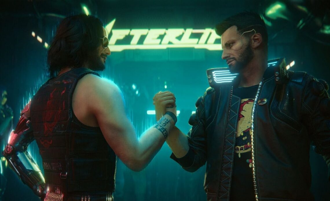 Player falls through map and discovers a secret tower where Johnny Silverhand