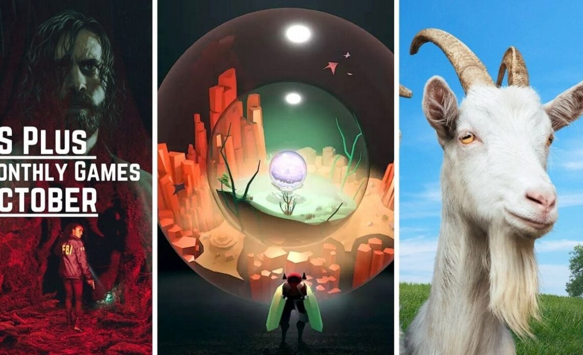 PS Plus free monthly games for October 2025 includes the perfect horror game for Halloween, image source: Alan Wake 2, Developer: Remedy Entertainment, Cocoon, Developer: Geometric Interactive, Goat Simulator 3, Developer: Coffee Stain Studios.
