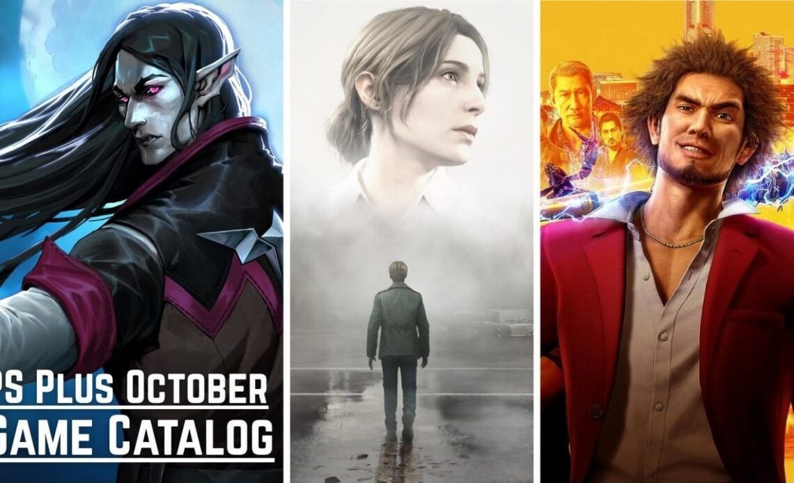 PS Plus Game Catalog additions for October includes the perfect horror remake and more great games for the season, image source: V Rising, Developer: Stunlock Studios. Silent Hill 2, Developer: Bloober Team. Yakuza: Like a Dragon, Developer: Ryu Ga Gotoku Studio.