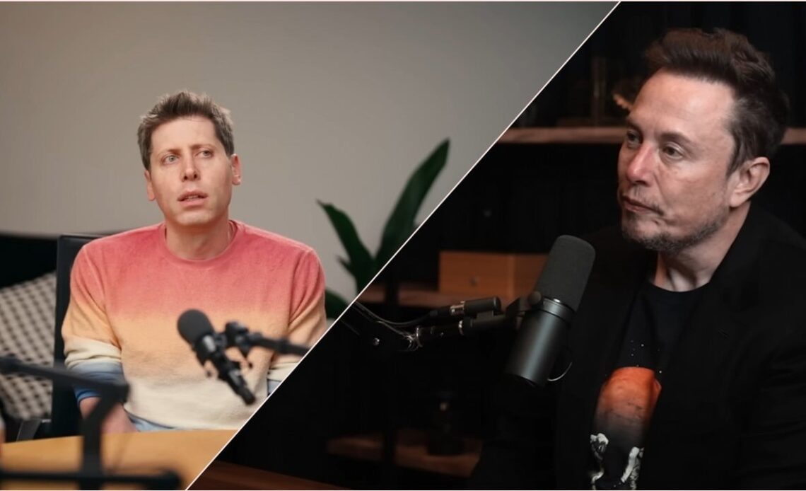 Elon Musk and Sam Altman argue. It started with a Tesla contract that remained unfulfilled for 7 years, image source: YouTube: a16z; 2025 / YouTube: Lex Fridman; 2023.