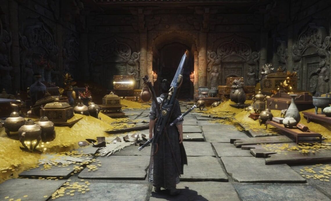 Where Winds Meet players may have found their favorite activity. Throwing rotten vegetables at prisoners is the latest trend, image source: Where Winds Meet; Developer: Everstone Studio.